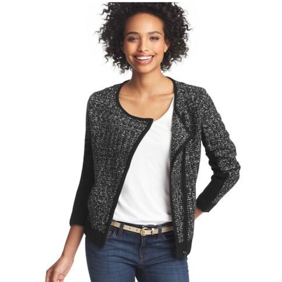 Ann Taylor Loft Cotton Boucle Moto 